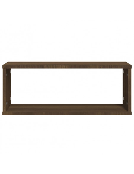 Mensole Cubo Muro 6pz Rovere Marrone 60x15x23 cm in Multistrato