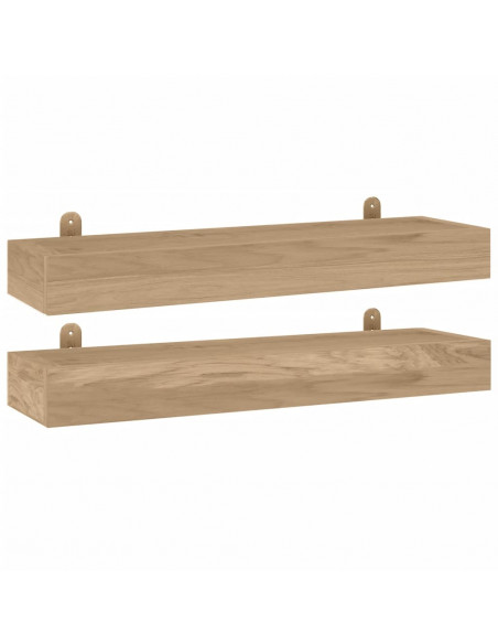 Mensole da Parete 2 pz 60x15x6 cm in Legno Massello di Teak