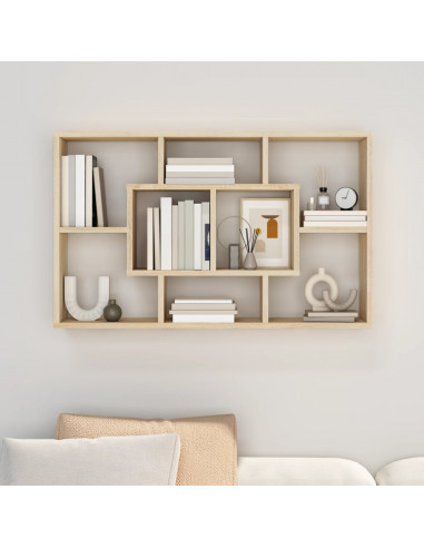 Mensola a Muro Rovere Sonoma 85x16x52,5 cm in Legno Multistrato