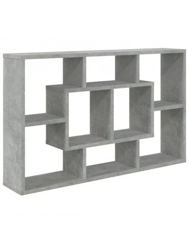 Mensola a Muro Grigio Cemento 85x16x52,5cm in Legno Multistrato