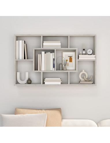 Mensola a Muro Grigio Cemento 85x16x52,5cm in Legno Multistrato