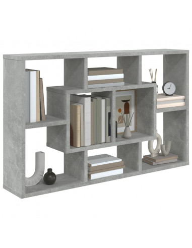 Mensola a Muro Grigio Cemento 85x16x52,5cm in Legno Multistrato