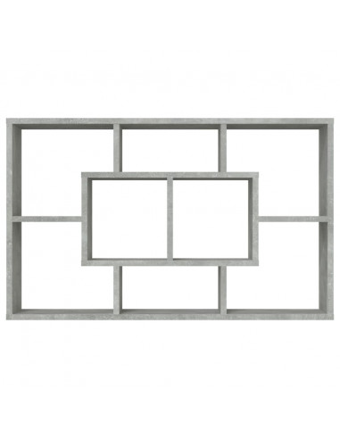 Mensola a Muro Grigio Cemento 85x16x52,5cm in Legno Multistrato