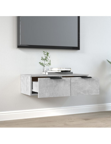 Armadietto a Muro Grigio Cemento 68x30x20 cm Legno Multistrato