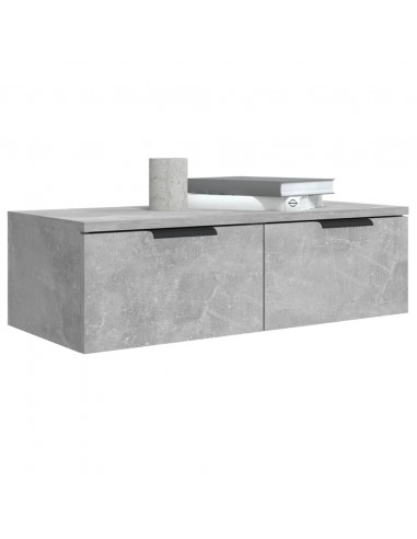 Armadietto a Muro Grigio Cemento 68x30x20 cm Legno Multistrato