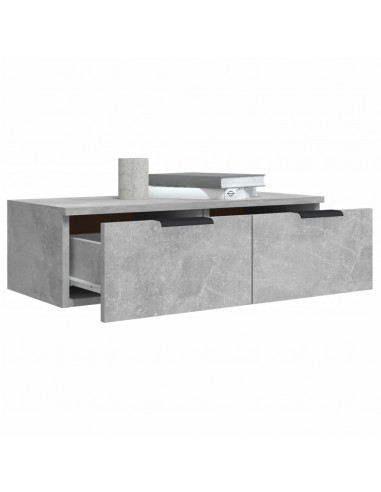 Armadietto a Muro Grigio Cemento 68x30x20 cm Legno Multistrato