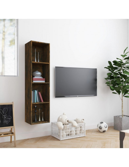 Libreria/Mobile TV Rovere Fumo 143x30x36cm in Legno Multistrato