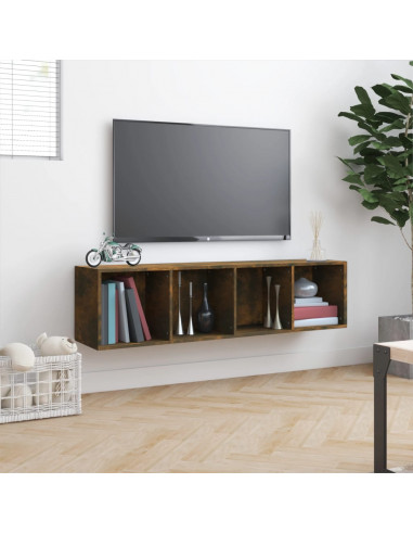Libreria/Mobile TV Rovere Fumo 143x30x36cm in Legno Multistrato