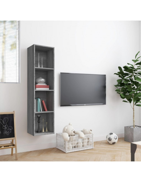 Libreria/Mobile TV Grigio Sonoma 143x30x36 cm Legno Multistrato