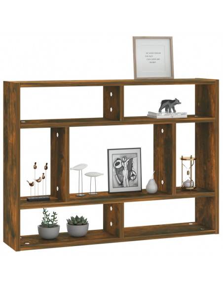 Mensola a Muro Rovere Fumo 75x16x55 cm in Legno Multistrato