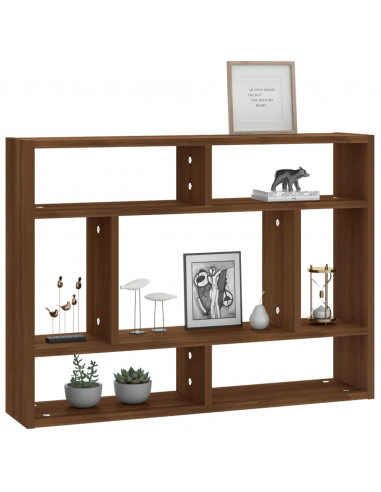 Mensola a Muro Rovere Marrone 75x16x55 cm in Legno Multistrato
