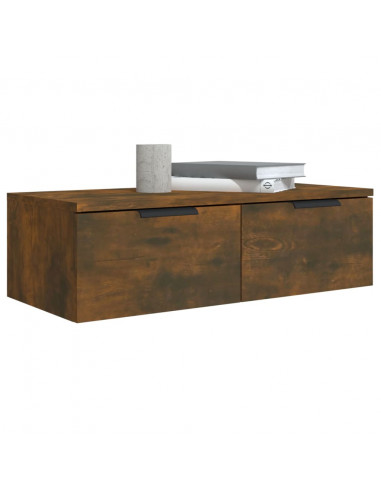 Armadietto a Muro Rovere Fumo 68x30x20 cm in Legno Multistrato