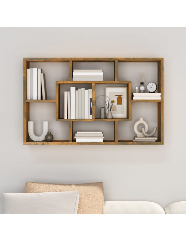 Mensola a Muro Rovere Fumo 85x16x52,5 cm in Legno Multistrato