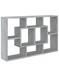 Mensola a Muro Grigio Sonoma 85x16x52,5 cm in Legno Multistrato 2