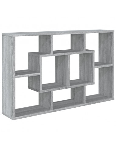 Mensola a Muro Grigio Sonoma 85x16x52,5 cm in Legno Multistrato
