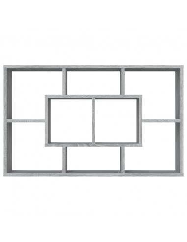 Mensola a Muro Grigio Sonoma 85x16x52,5 cm in Legno Multistrato