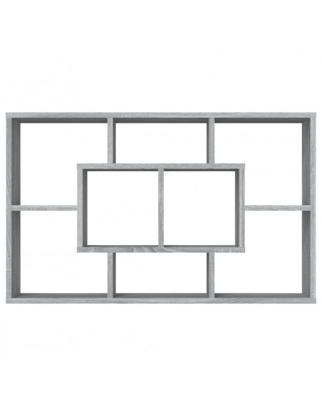 Mensola a Muro Grigio Sonoma 85x16x52,5 cm in Legno Multistrato