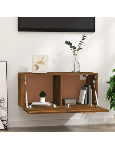 Mobile Parete Rovere Fumo 80x35x36,5 cm in Legno Multistrato