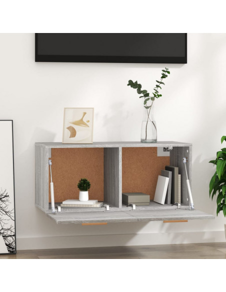 Mobile Parete Grigio Sonoma 80x35x36,5 cm in Legno Multistrato