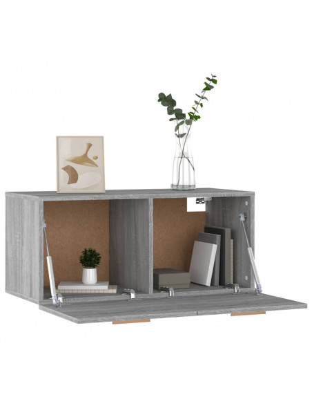 Mobile Parete Grigio Sonoma 80x35x36,5 cm in Legno Multistrato