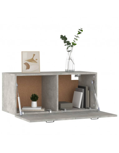 Armadietto a Muro Grigio Cemento 80x35x36,5cm Legno Multistrato