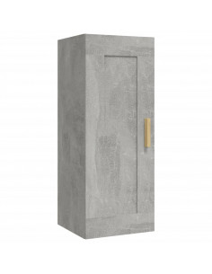 Armadietto a Muro Grigio Cemento 35x34x90 cm Legno Multistrato 2