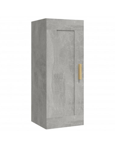 Armadietto a Muro Grigio Cemento 35x34x90 cm Legno Multistrato