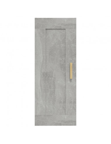 Armadietto a Muro Grigio Cemento 35x34x90 cm Legno Multistrato