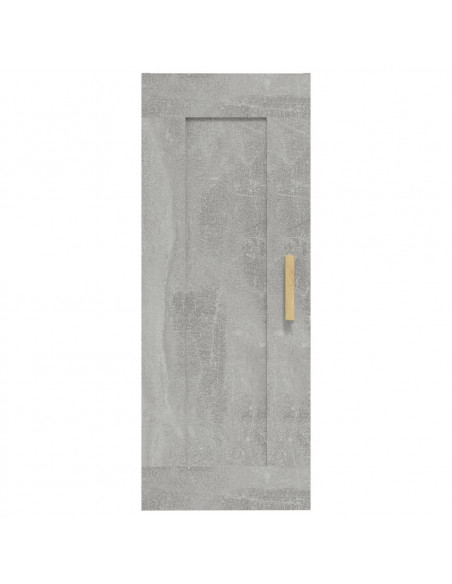 Armadietto a Muro Grigio Cemento 35x34x90 cm Legno Multistrato