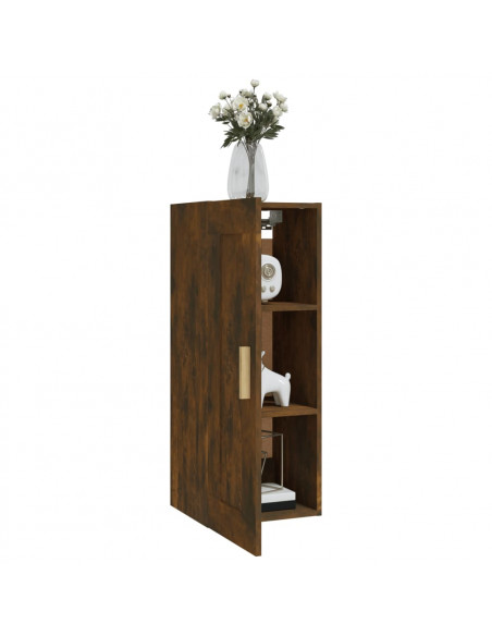Armadietto a Muro Rovere Fumo 35x34x90 cm in Legno Multistrato
