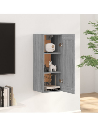 Armadietto a Muro Grigio Sonoma 35x34x90cm in Legno Multistrato