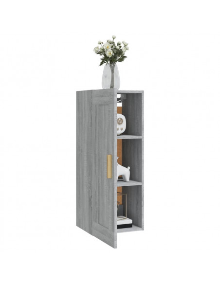 Armadietto a Muro Grigio Sonoma 35x34x90cm in Legno Multistrato
