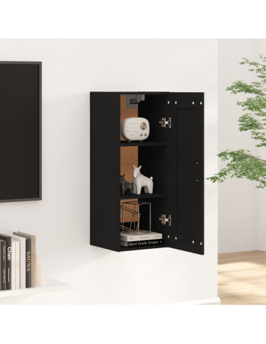 Armadietto a Muro Nero 35x34x90 cm in Legno Multistrato