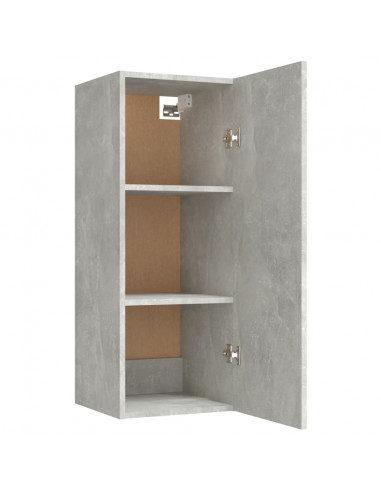 Armadietto a Muro Grigio Cemento 34,5x34x90cm Legno Multistrato