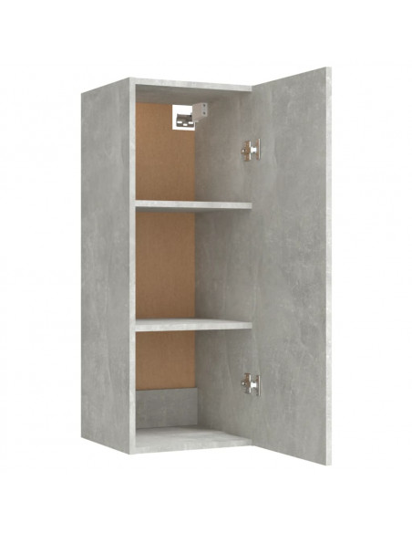 Armadietto a Muro Grigio Cemento 34,5x34x90cm Legno Multistrato