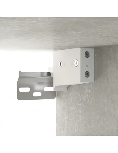Armadietto a Muro Grigio Cemento 34,5x34x90cm Legno Multistrato