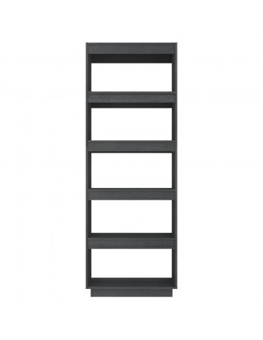 Libreria/Divisorio Grigio 60x35x167cm in Legno Massello di Pino