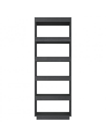 Libreria/Divisorio Grigio 60x35x167cm in Legno Massello di Pino