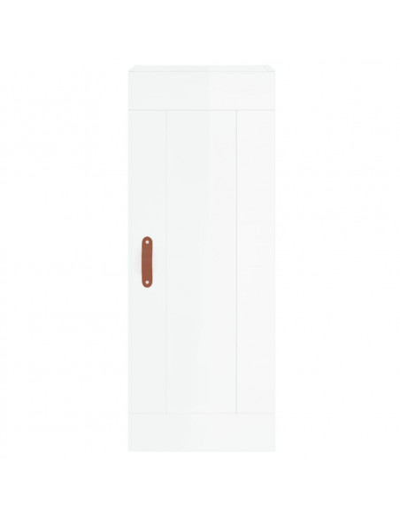 Credenza 34,5x34x180 cm in Legno Multistrato Bianco Lucido