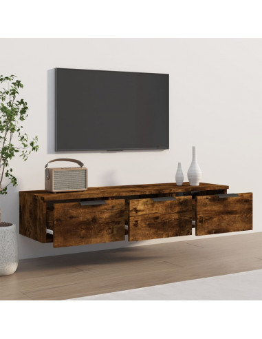 Armadietto a Muro Rovere Fumo 102x30x20 cm in Legno Multistrato