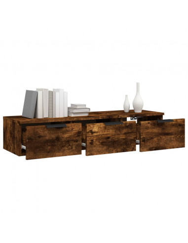 Armadietto a Muro Rovere Fumo 102x30x20 cm in Legno Multistrato