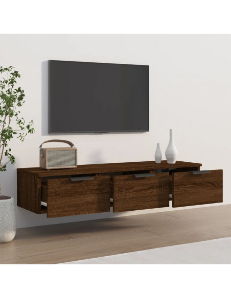 Armadietto a Muro Rovere Marrone 102x30x20 in Legno Multistrato