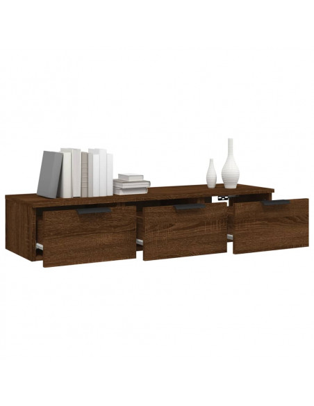 Armadietto a Muro Rovere Marrone 102x30x20 in Legno Multistrato