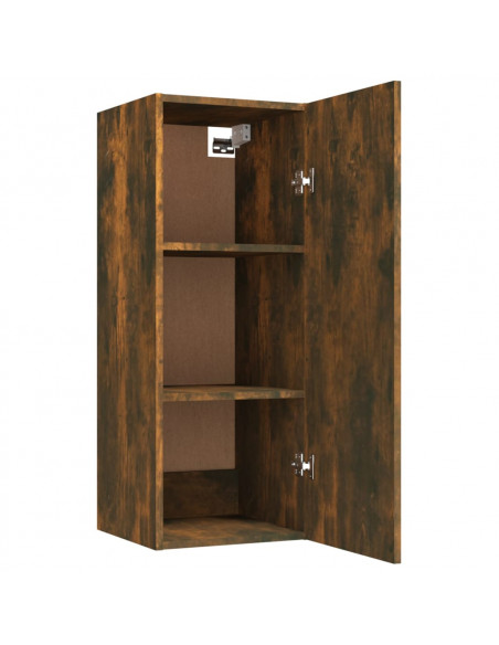 Armadietto a Muro Rovere Fumo 34,5x34x90cm in Legno Multistrato