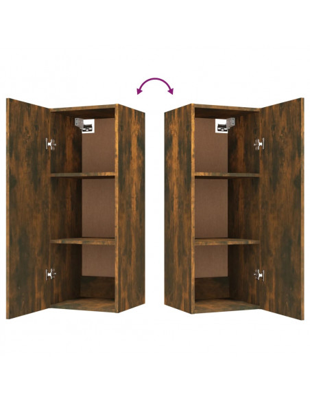 Armadietto a Muro Rovere Fumo 34,5x34x90cm in Legno Multistrato