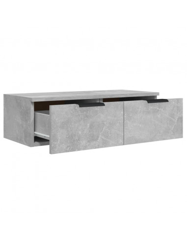 Mobili Pensili 2 pz Grigio Cemento 68x30x20cm Legno Multistrato