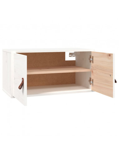 Pensile Bianco 60x30x30 cm in Legno Massello di Pino