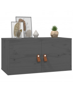 Pensili 2 pz Grigi 60x30x30 cm in Legno Massello di Pino 2