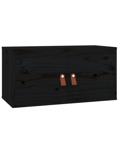 Pensile Nero 60x30x30 cm in Legno Massello di Pino