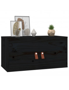 Pensili 2 pz Neri 60x30x30 cm in Legno Massello di Pino 2